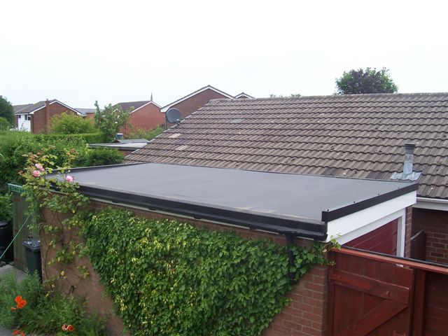 Guttering on a flat roof.